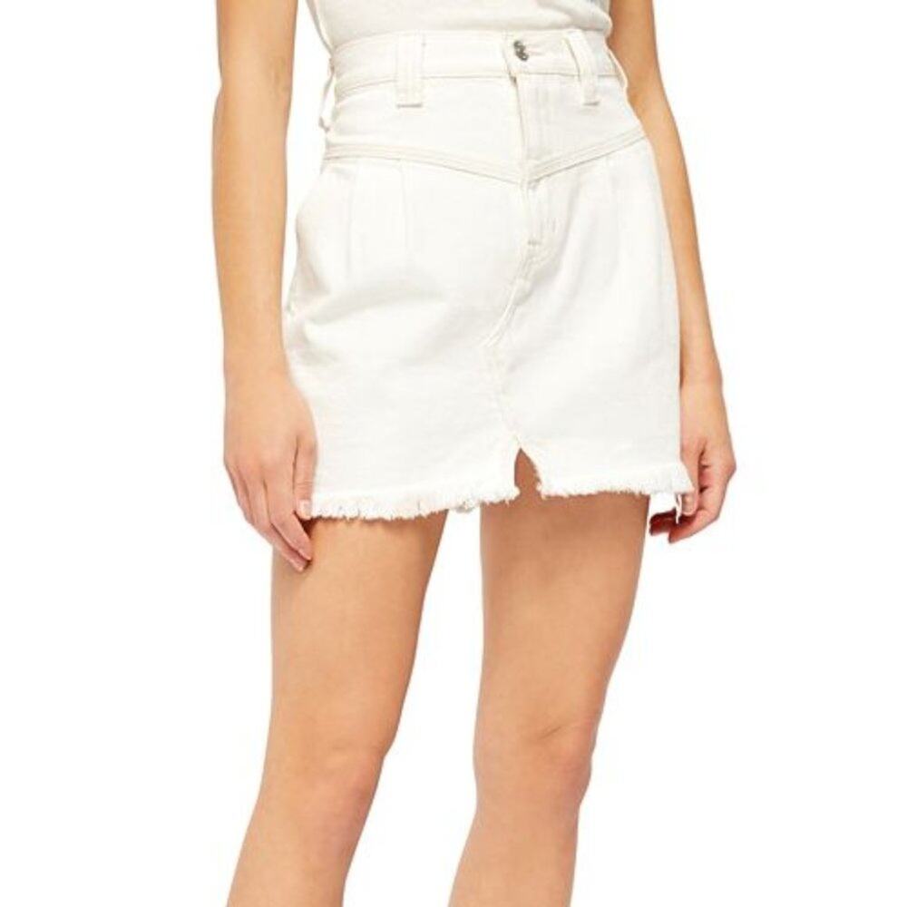 Free People Sidecar Pleated Denim Mini Skirt